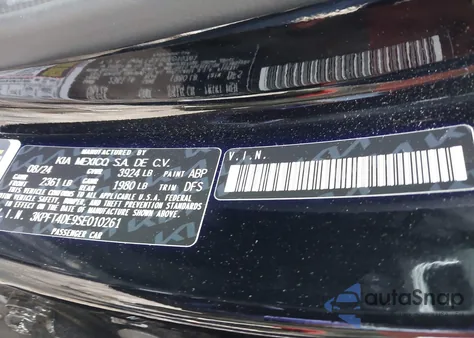 2025 Kia K4 Lxs из США, поврежденный, VIN 3KPFT4DE9SE010261